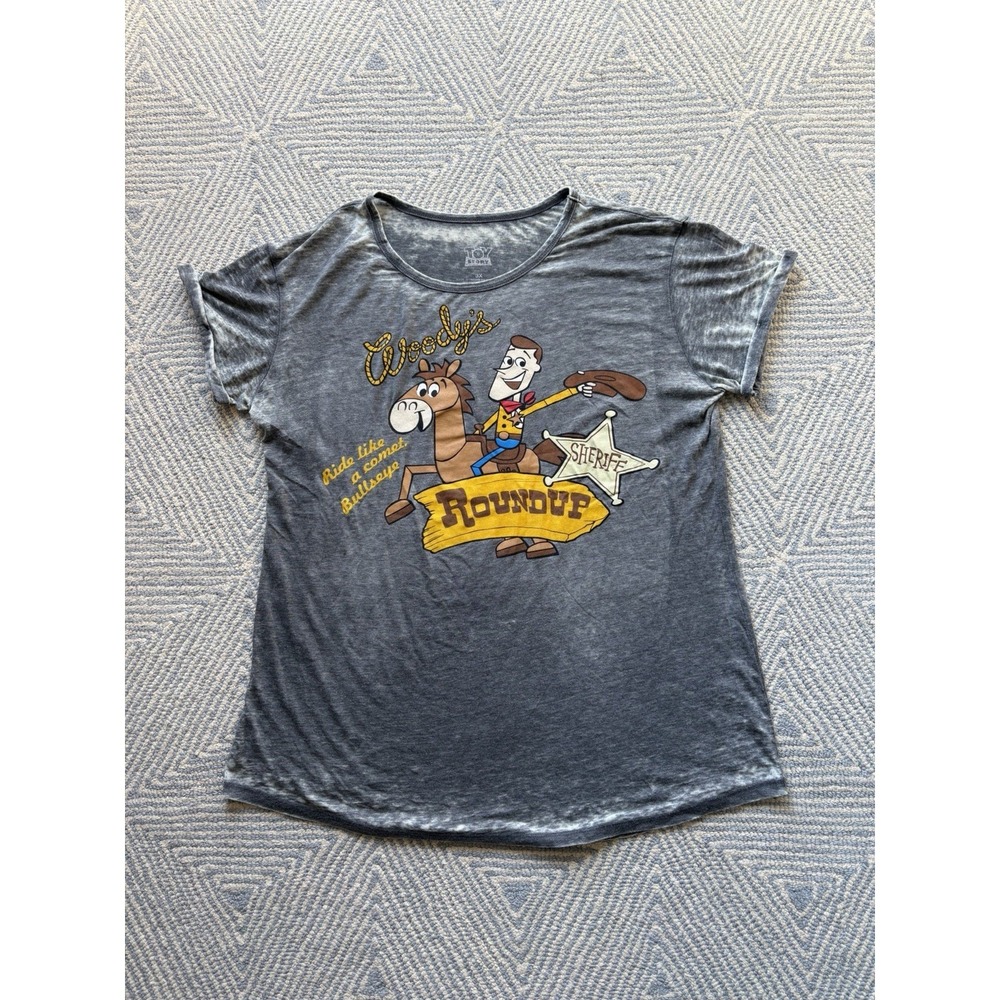 Women's Toy Story Woody's Roundup Soft T-Shirt‎ - Gray - 3x